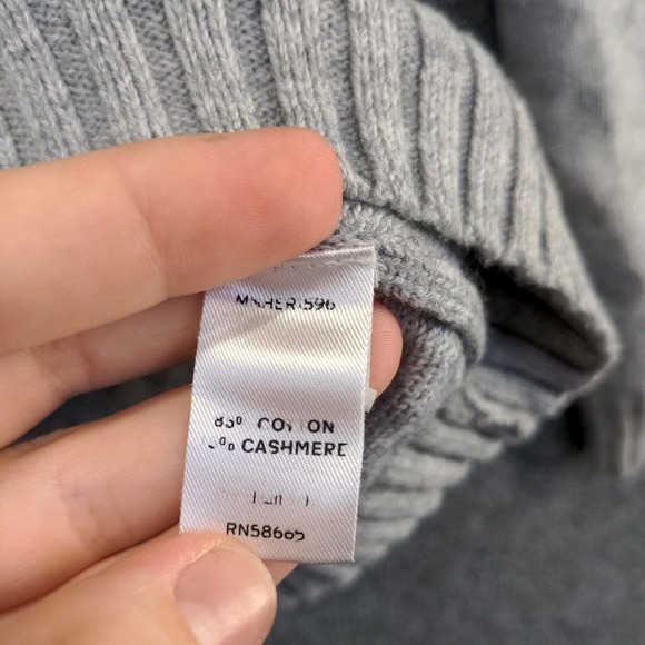 Nordstrom 1901 Men's 1/4 Zip Cashmere Cotton Sweater Gray Size L - Picture 12 of 12